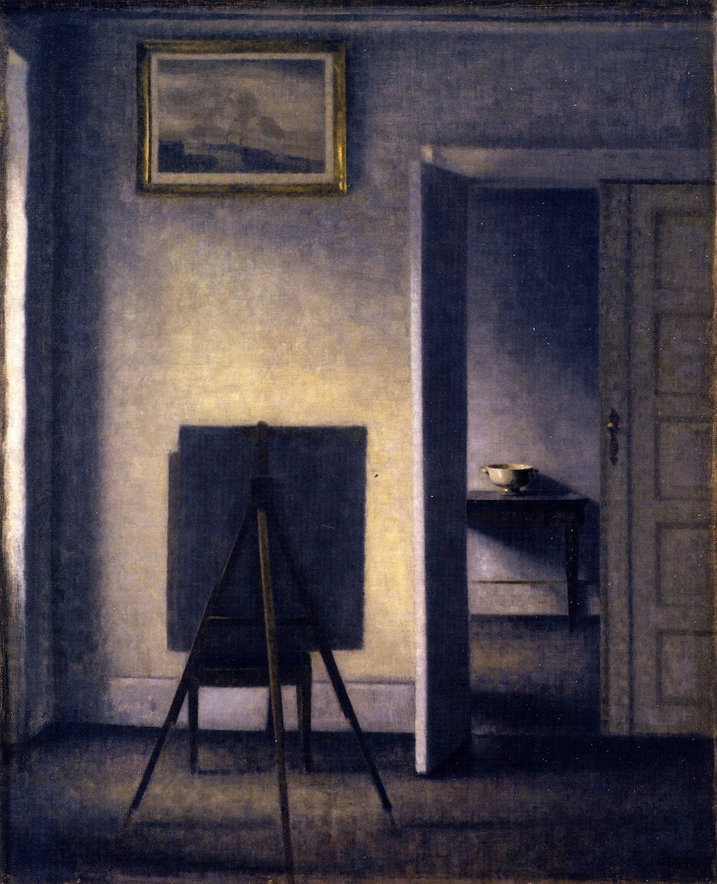 Interior with the Artist's Easel by Vilhelm Hammershoi,A3(16x12")Poster