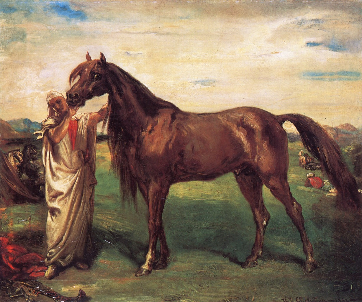 Hadji, Arab Stalion from Constantine Provence, vintage artwork by Theodore Chasseriau, A3 (16x12") Poster Print