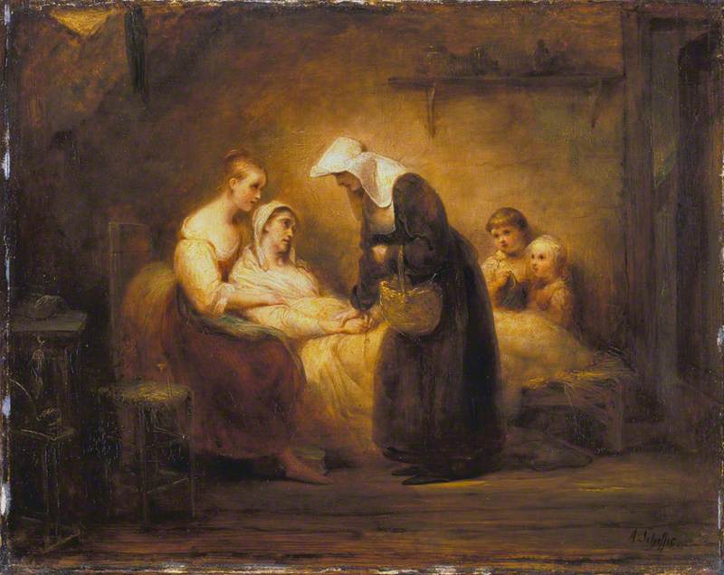 The Sister of Mercy, vintage artwork by Ary Scheffer, A3 (16x12") Poster Print