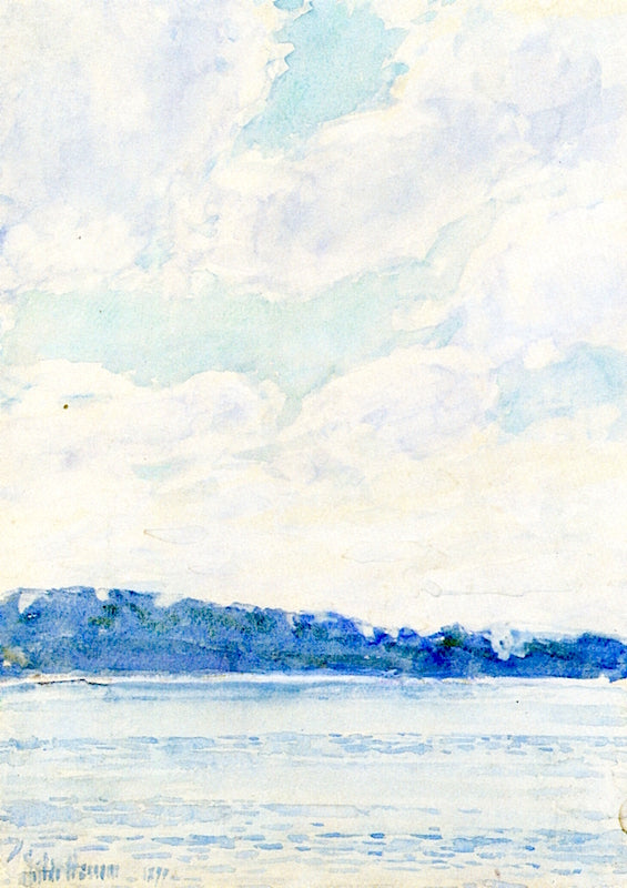 Along the Shoreline, vintage artwork by Childe Hassam, 12x8" (A4) Poster