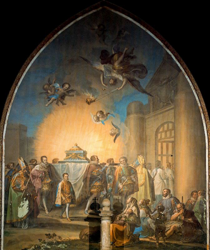 Translation of the body of St. Eugenio, vintage artwork by Francisco Bayeu y Subias, 12x8" (A4) Poster