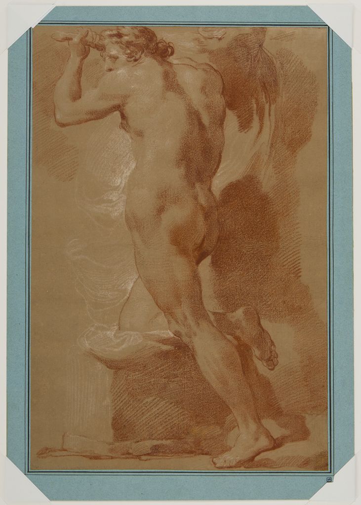 Standing Male Nude from Behind, vintage artwork by Ubaldo Gandolfi, 12x8" (A4) Poster