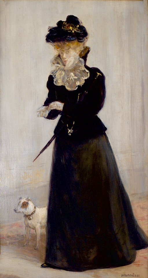 Portrait d'une Élegante, vintage artwork by Jean-François Raffaëlli, 12x8" (A4) Poster