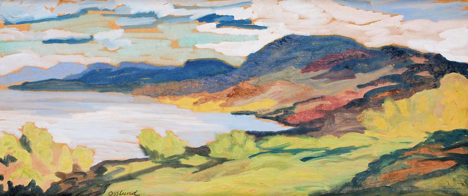 Landscape from Norrland, vintage artwork by Helmer Osslund, 12x8" (A4) Poster