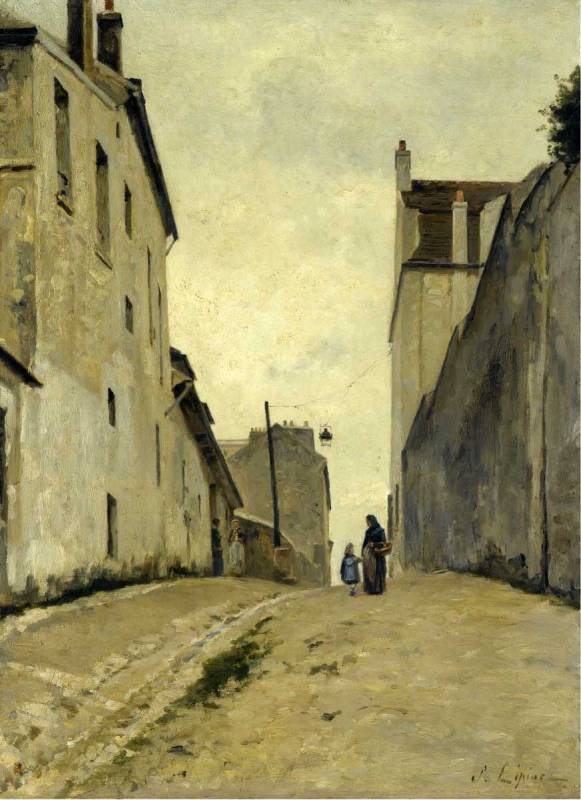 Montmartre, la Rue du Mont Cenis, vintage artwork by Stanislas Lepine, 12x8" (A4) Poster