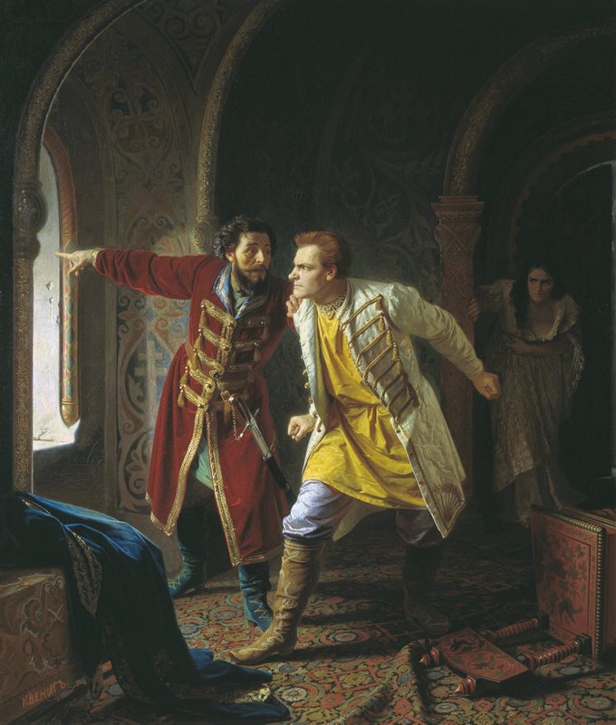The Last Moments of False Dmitriy, vintage artwork by Karl Wenig, 12x8" (A4) Poster