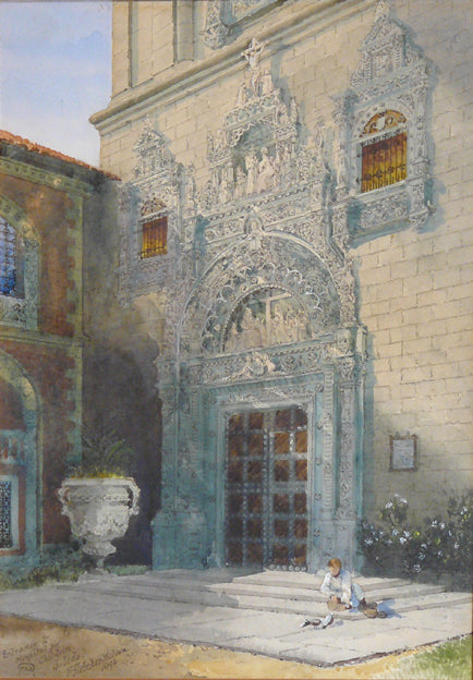 Entrance to hospital for children - Toledo (Spain), vintage artwork by Pilfold Fletcher-Watson, 12x8" (A4) Poster