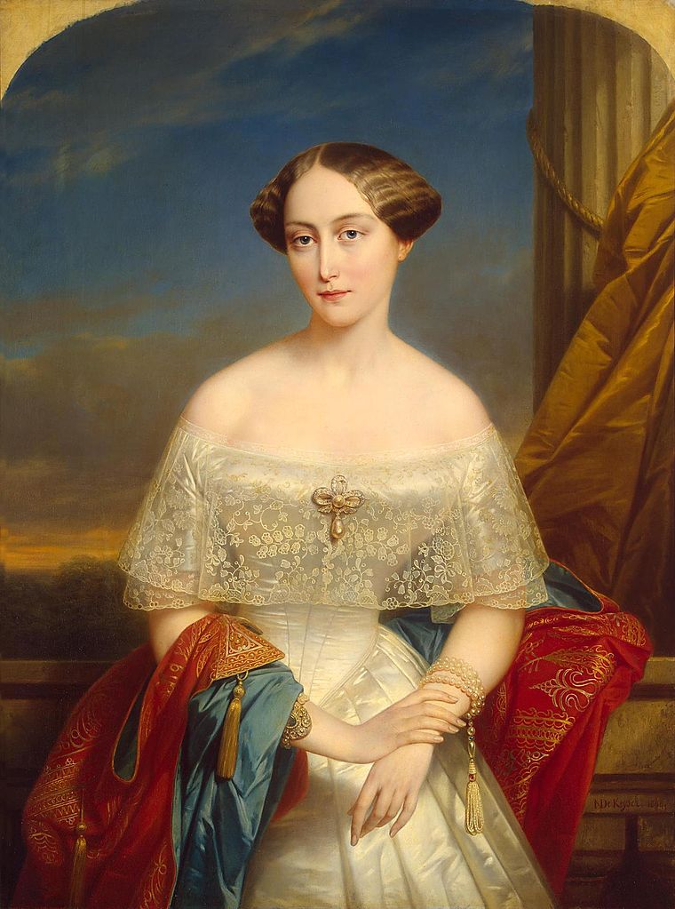 Portrait of Olga of Russia, Princess of Württemberg, vintage artwork by Nicaise de Keyser, A3 (16x12") Poster Print