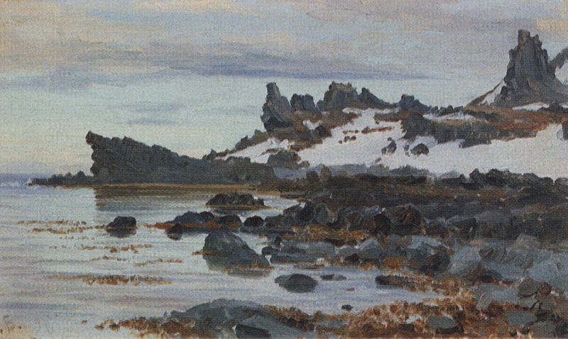 Cape in Murmansk, vintage artwork by Alexander Borisov, 12x8" (A4) Poster