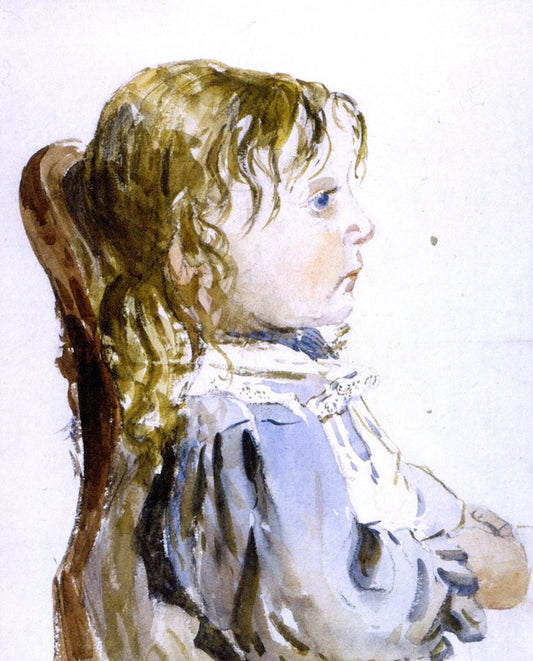 Girl in a Pinafore, vintage artwork by David Cox, 12x8" (A4) Poster