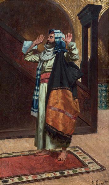 An Arab Praying (Betender Araber), vintage artwork by Rudolf Ernst, 12x8" (A4) Poster