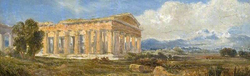 Paestum, vintage artwork by Attributed to William Daniell, 12x8" (A4) Poster