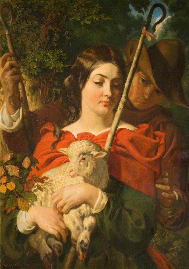 Phoebe and Silvius in the Forest of Arden, from Shakespeare's 'As You Like It', vintage artwork by Daniel Maclise, R.A., A3 (16x12") Poster Print