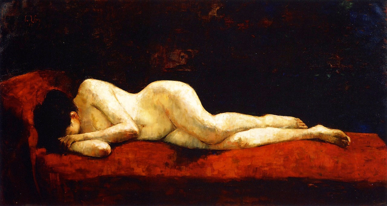 Nude Lying Down by Lesser Ury,A3(16x12")Poster