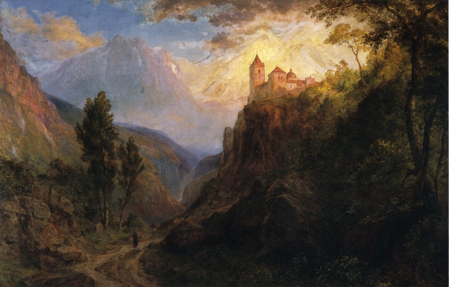 The Monastery of San Pedro, vintage artwork by Frederic Edwin Church, 12x8" (A4) Poster