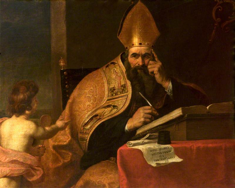 The Four Doctors of the Western Church, Saint Augustine of Hippo, vintage artwork by Gerard Seghers, 12x8" (A4) Poster