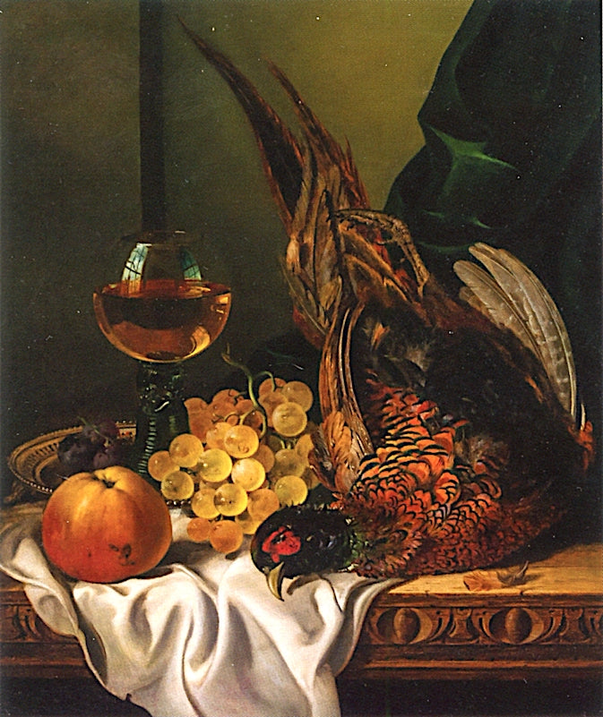 Still Life with Pheasant and Fruit, vintage artwork by Edward Ladell, A3 (16x12") Poster Print