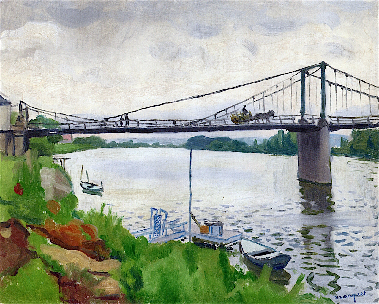 The Bridge at Triel by Albert Marquet,16x12(A3) Poster