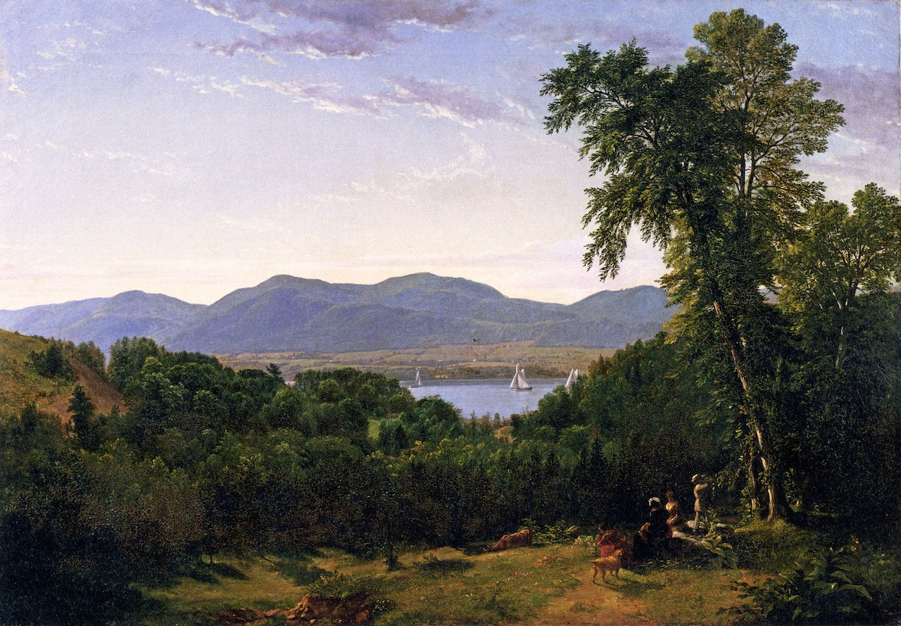 Beacon Hills on the Hudson River, Opposite Newburgh - Painted on the Spot, vintage artwork by Asher Brown Durand, A3 (16x12") Poster Print