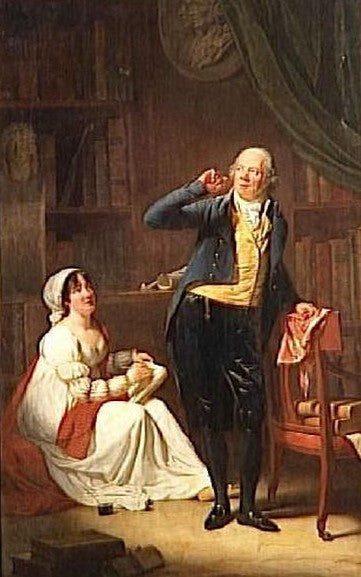 Jacques Delille and his Wife, vintage artwork by Henri-Pierre Danloux, 12x8" (A4) Poster