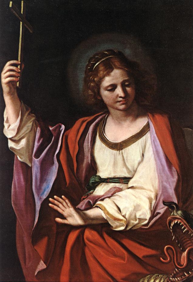 Saint Marguerite, vintage artwork by Guercino, 12x8" (A4) Poster