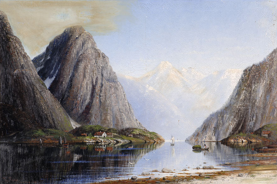 Hardangerfjord, vintage artwork by Therese Fuchs, 12x8" (A4) Poster