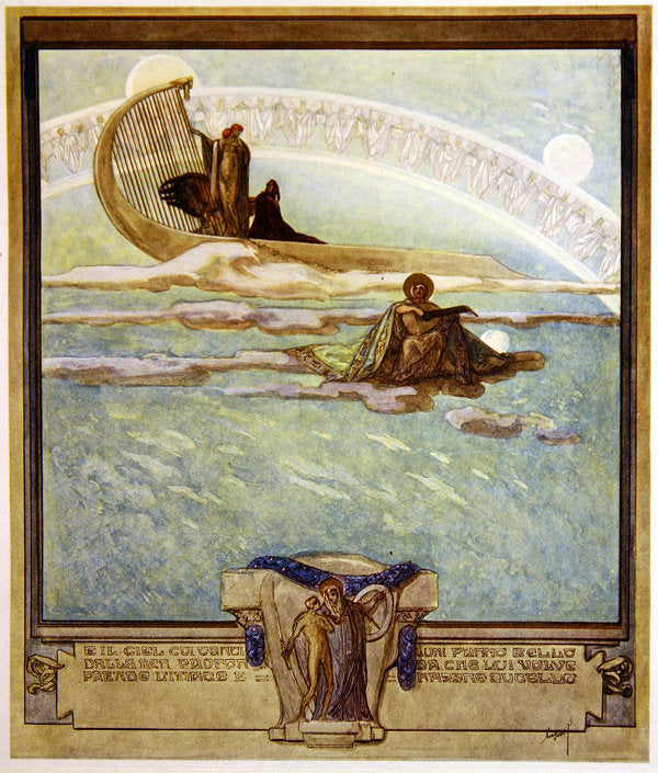 Dante's 'Divine Comedy', Paradise, Canto II by Franz Bayros,A3(16x12")Poster