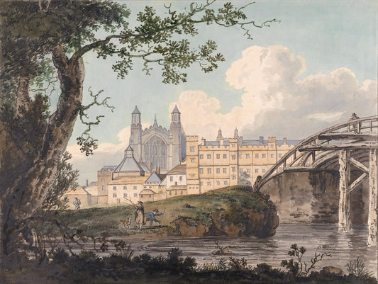 Eton College from Datchet Road, vintage artwork by Thomas Girtin, 12x8" (A4) Poster