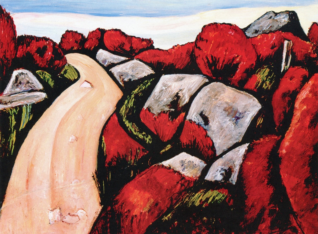 Blueberry Highway, Dogtown, vintage artwork by Marsden Hartley, 12x8" (A4) Poster