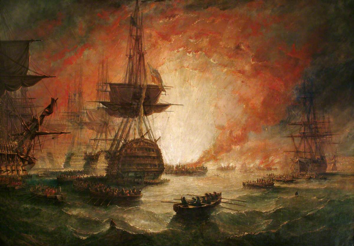 Lord Hood at Toulon, vintage artwork by William Adolphus Knell, A3 (16x12") Poster Print