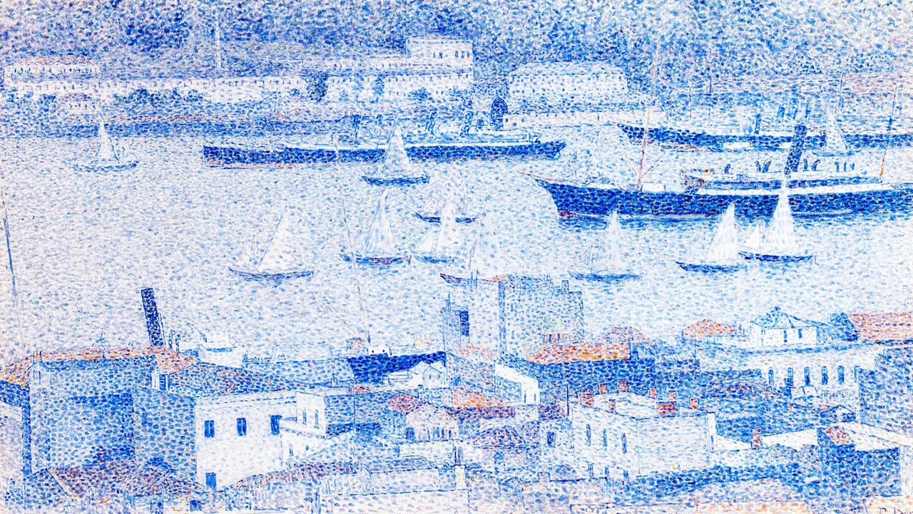 Constantinople, The Boats, vintage artwork by Paul Baum, 12x8" (A4) Poster