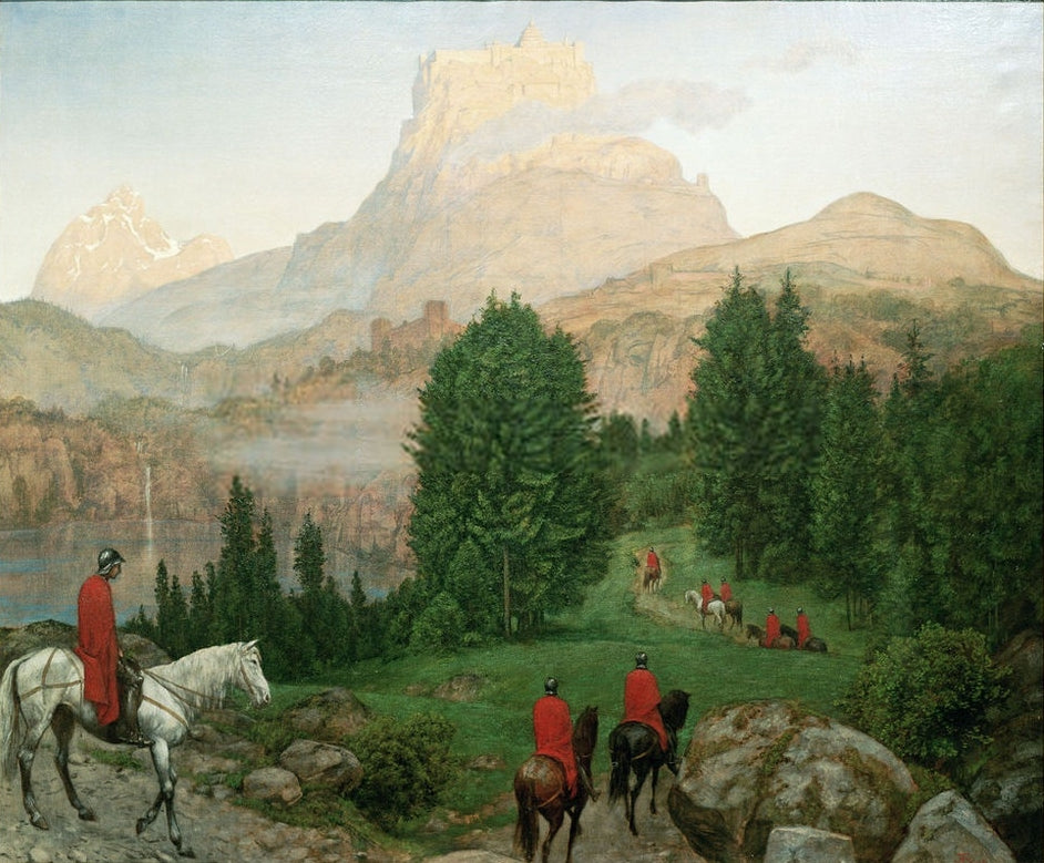 The Grail, vintage artwork by Hans Thoma, 12x8" (A4) Poster