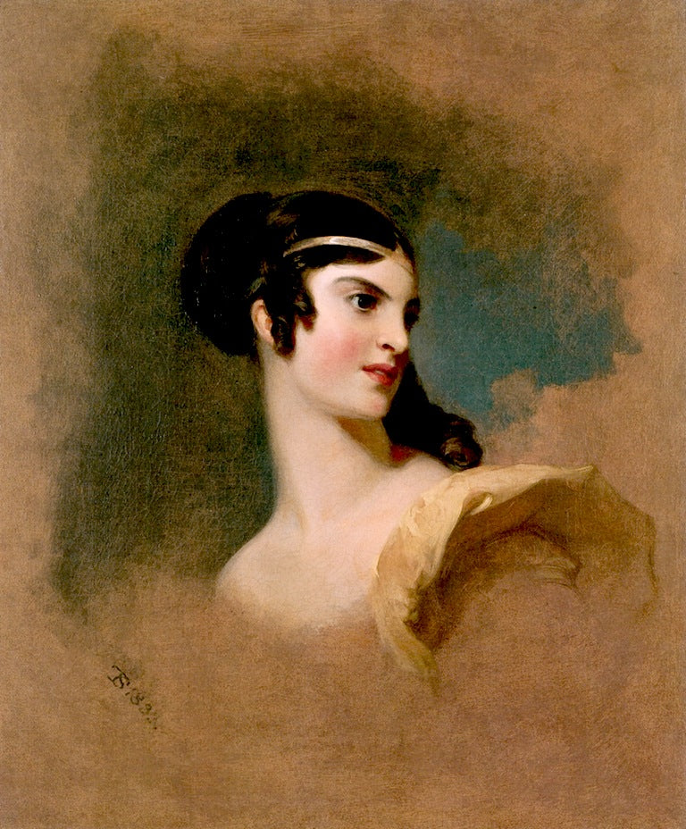 Fanny Kemble as Julia in the Hunchback, vintage artwork by Thomas Sully, 12x8" (A4) Poster