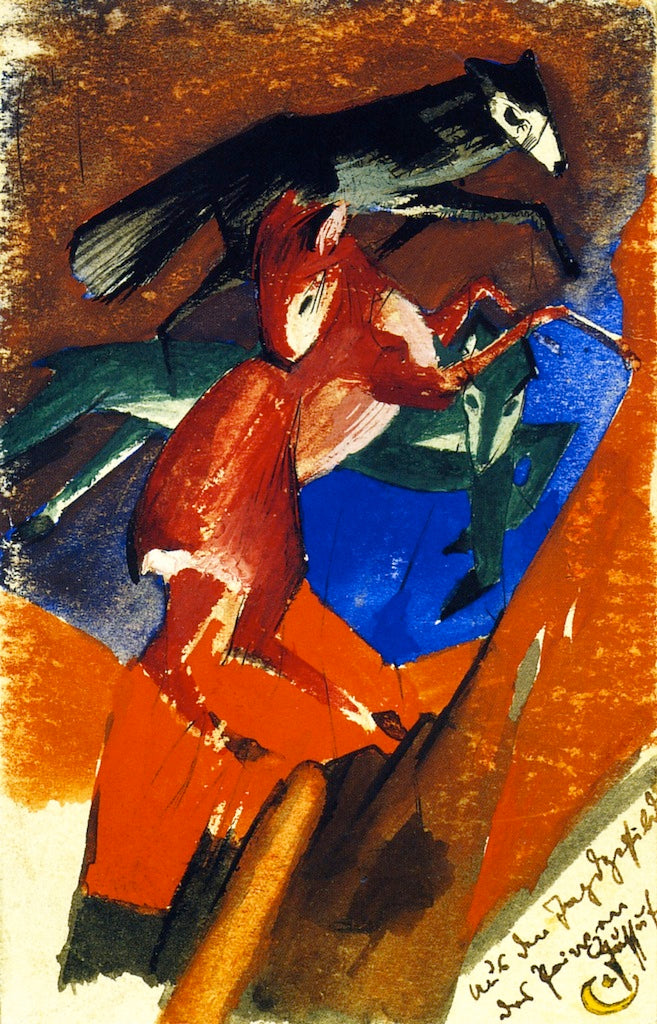 From the Hunting Fields of Prince Jussuff, vintage artwork by Franz Marc, 12x8" (A4) Poster