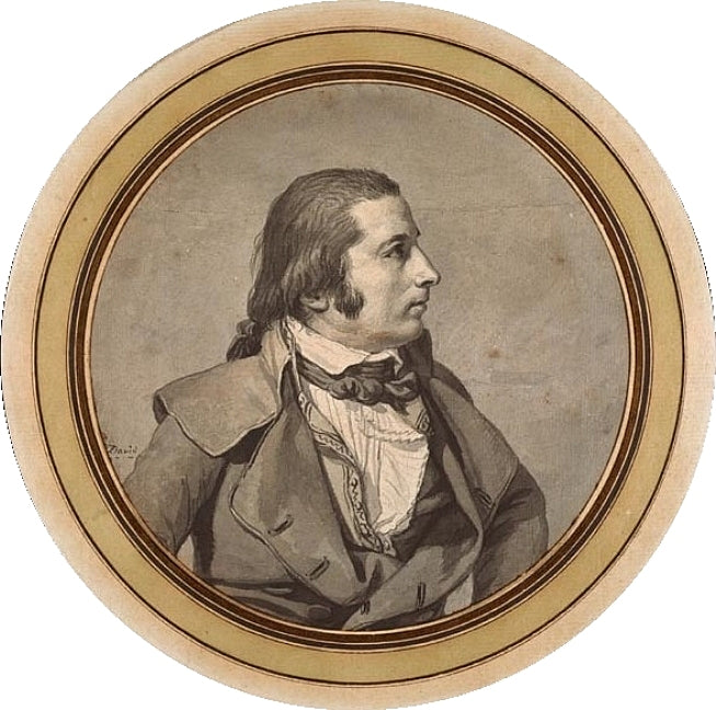 Portrait Assumed to be of Jean-Baptiste-Robert Lindet, vintage artwork by Jacques-Louis David, 12x8" (A4) Poster