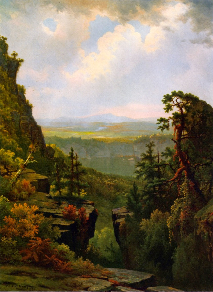 A View of the Hudson, vintage artwork by William Frederick de Haas, 12x8" (A4) Poster