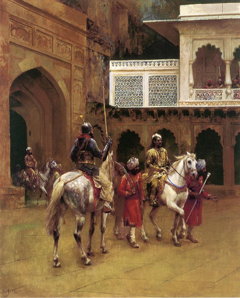 Indian Prince, Palace of Agra, vintage artwork by Edwin Lord Weeks, 12x8" (A4) Poster