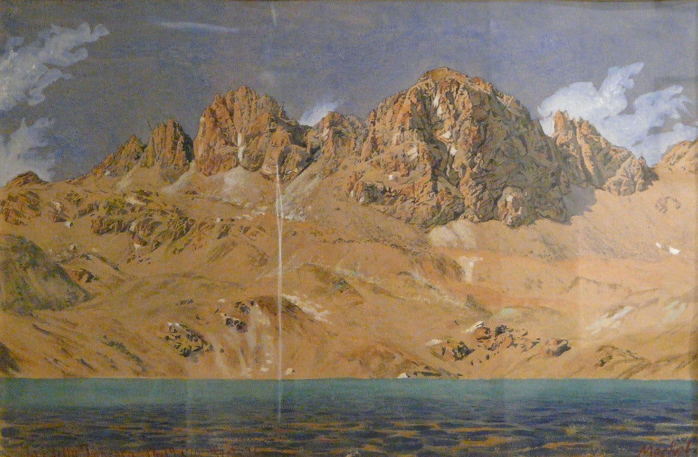 Der Tscheppasee im Engadin, vintage artwork by Adolf von Meckel, 12x8" (A4) Poster