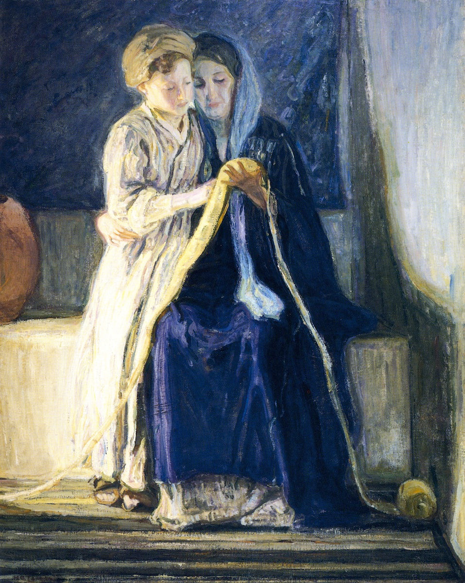 nd His Mother Studying the Scriptures by Henry Ossawa Tanner,A3(16x12")Poster