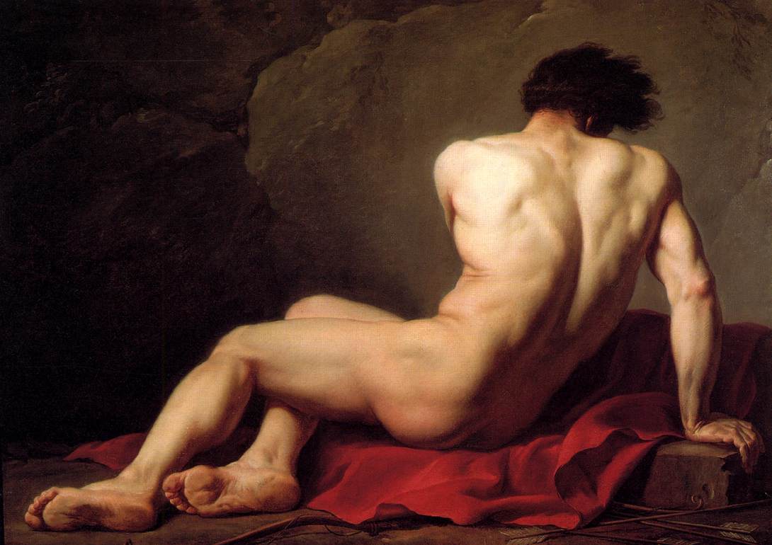 Patroclus, vintage artwork by Jacques-Louis David, 12x8" (A4) Poster
