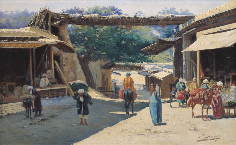 At the Market by Richard Karlovich Zommer,A3(16x12")Poster