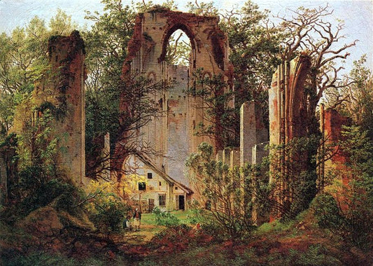 Ruins of Eldena, near Greifswald, vintage artwork by Caspar David Friedrich, 12x8" (A4) Poster