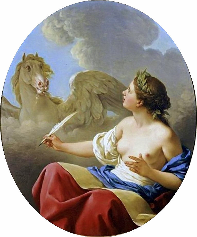 Poetical Inspiration, vintage artwork by Louis Jean François Lagrenee, 12x8" (A4) Poster