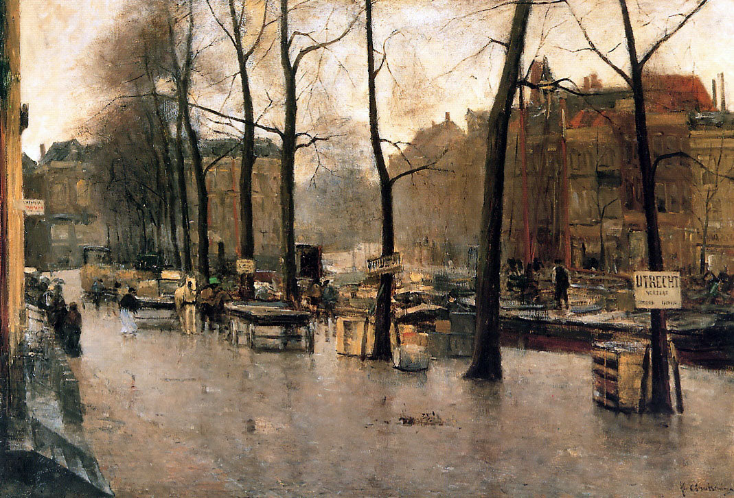 Veerkade Den Haag, vintage artwork by Floris Arntzenius, 12x8" (A4) Poster