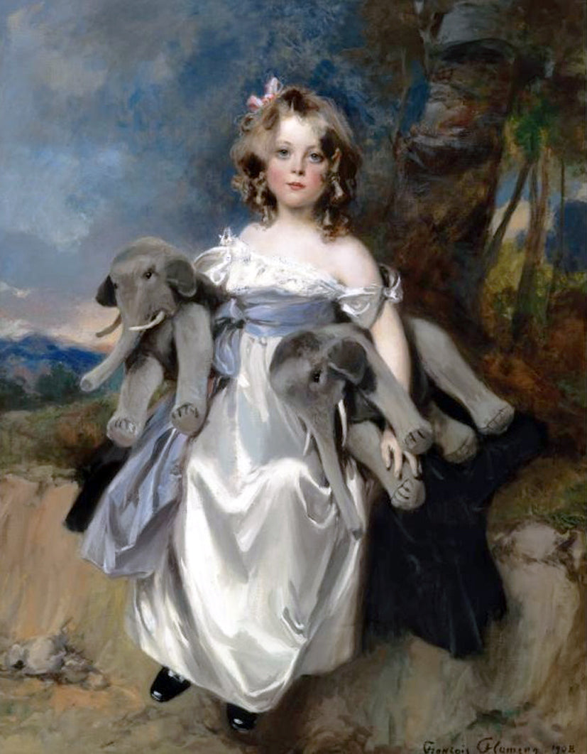 Portrait Of Mademoiselle Herpin by Francois Flameng,A3(16x12")Poster