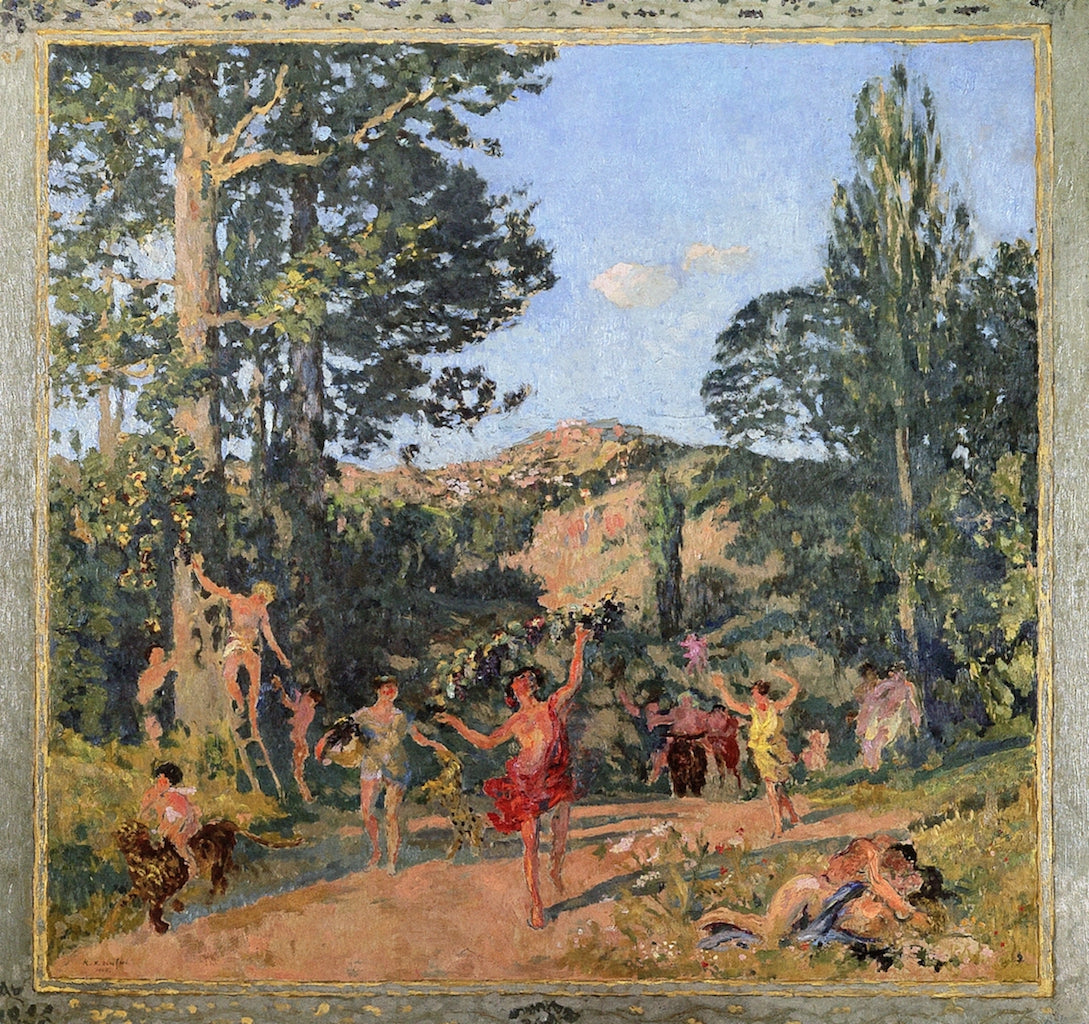 Procession of Bacchus, vintage artwork by Ker Xavier Roussel, 12x8" (A4) Poster