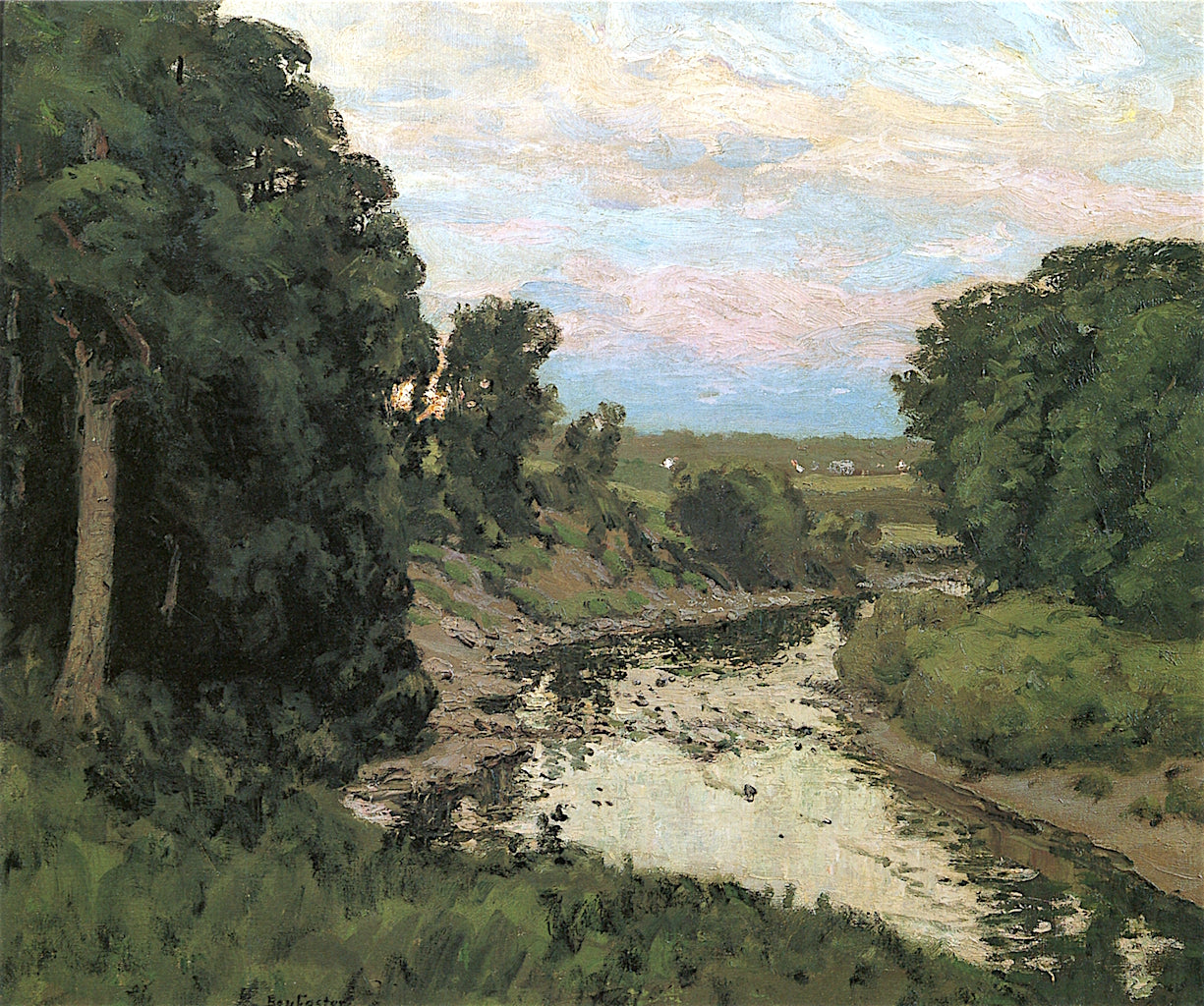 Twilight on the Housatonic, vintage artwork by Ben Foster, 12x8" (A4) Poster