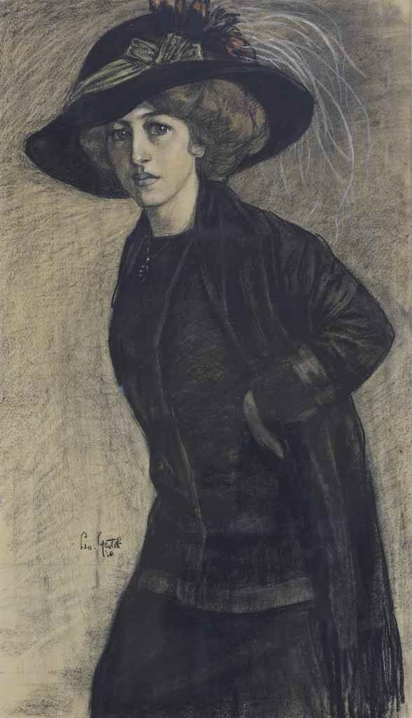 Elegant lady, vintage artwork by Leo Gestel, 12x8" (A4) Poster