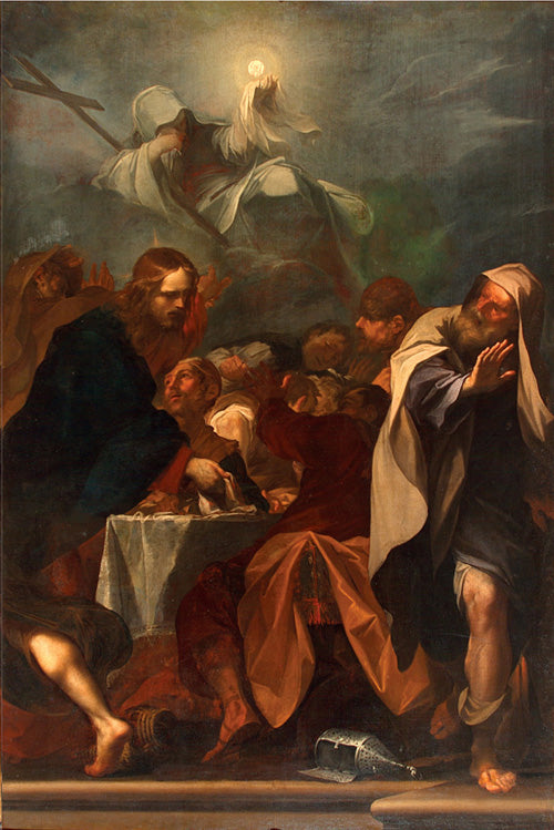 Christ Repels the Contestants of the Eucharist, vintage artwork by Domenico Maria Viani, 12x8" (A4) Poster