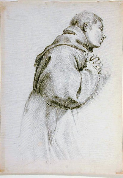 Praying Monk, vintage artwork by Richard Parkes Bonington, A3 (16x12") Poster Print